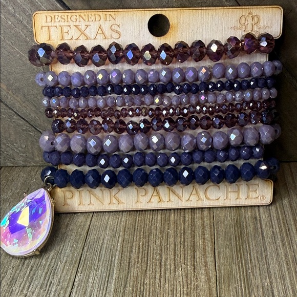 Pink Panache Purple Beaded Stack Bracelet Set - Picture 6 of 6